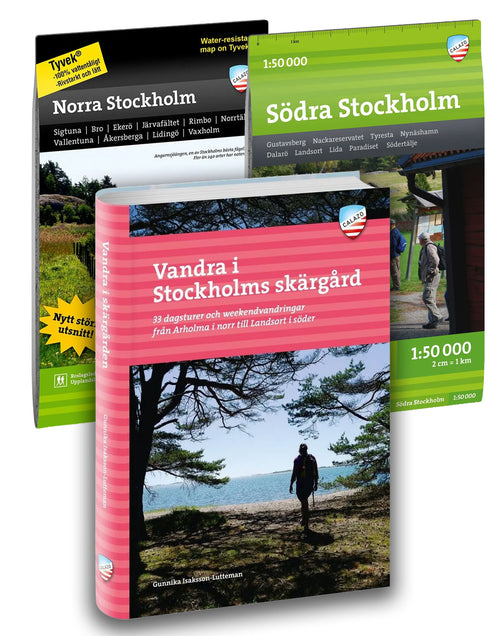 Paket: Vandra i Stockholms skärgård + 2 kartor